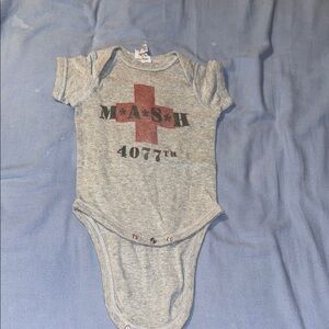 Gray M*A*S*H Baby Onesie